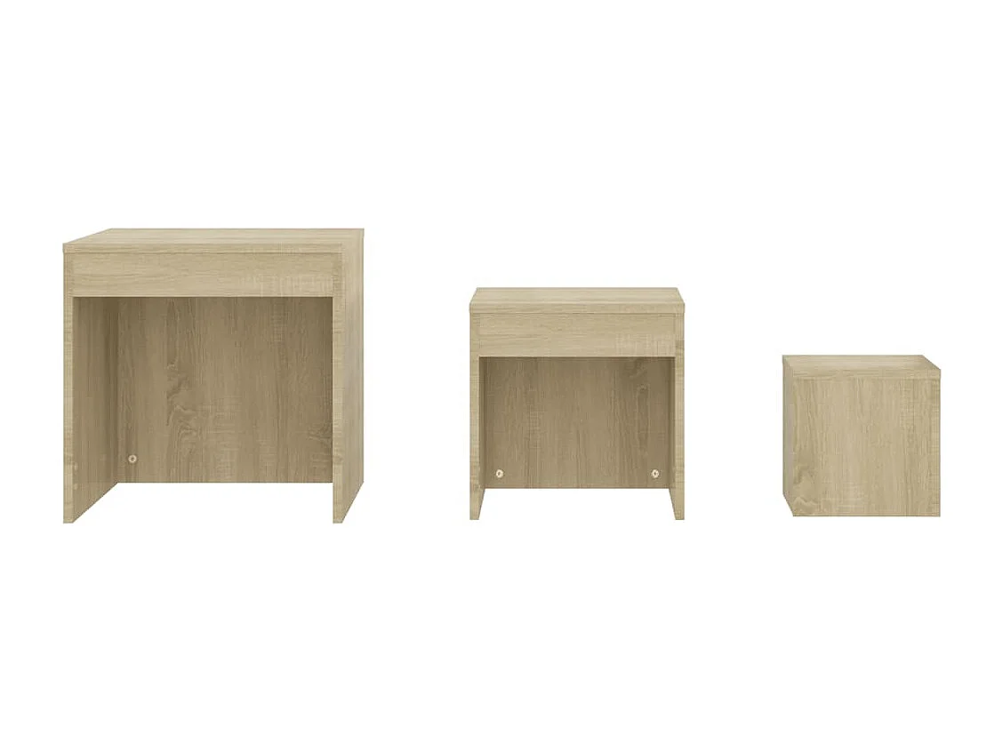 Tables gigognes 3 pièces Chêne sonoma Aggloméré