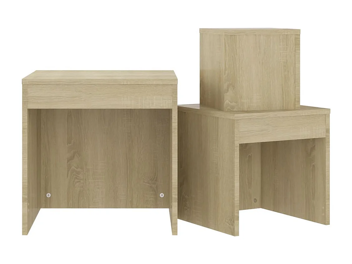 Tables gigognes 3 pièces Chêne sonoma Aggloméré