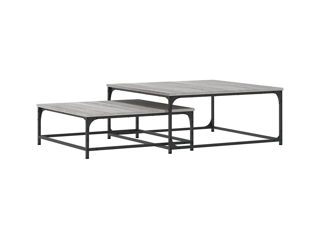 Tables basses gigognes 2 pièces sonoma gris bois d'ingénierie
