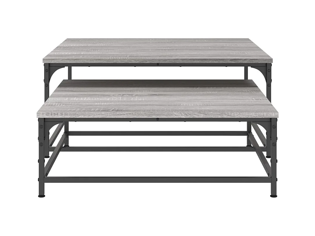 Tables basses gigognes 2 pièces sonoma gris bois d'ingénierie