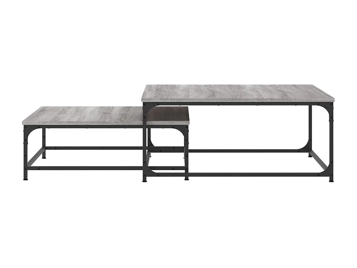 Tables basses gigognes 2 pièces sonoma gris bois d'ingénierie