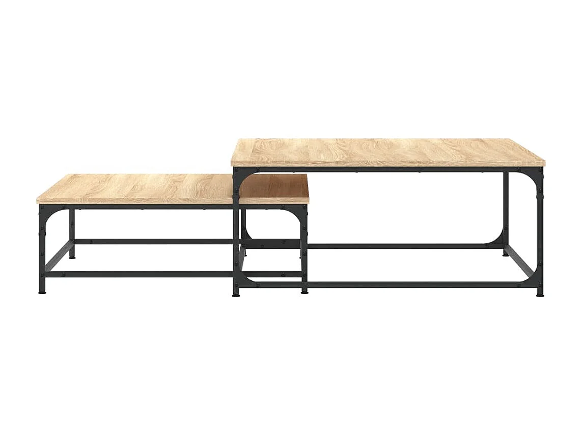 Tables basses gigognes 2 pièces chêne sonoma bois d'ingénierie