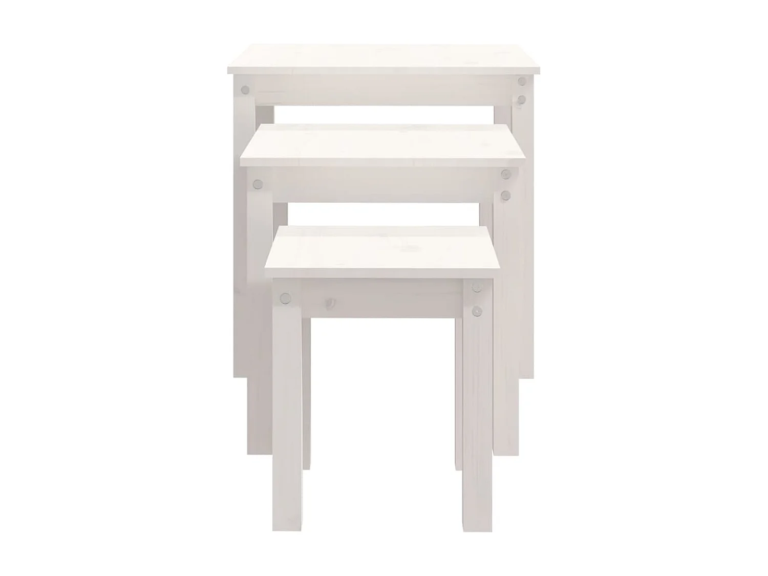 Tables gigognes 3 pièces Blanc Bois de pin massif