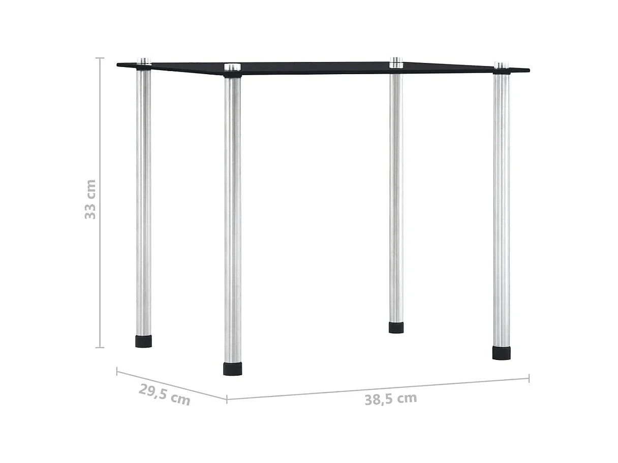 Tables gigognes 3 pièces Noir Verre trempé