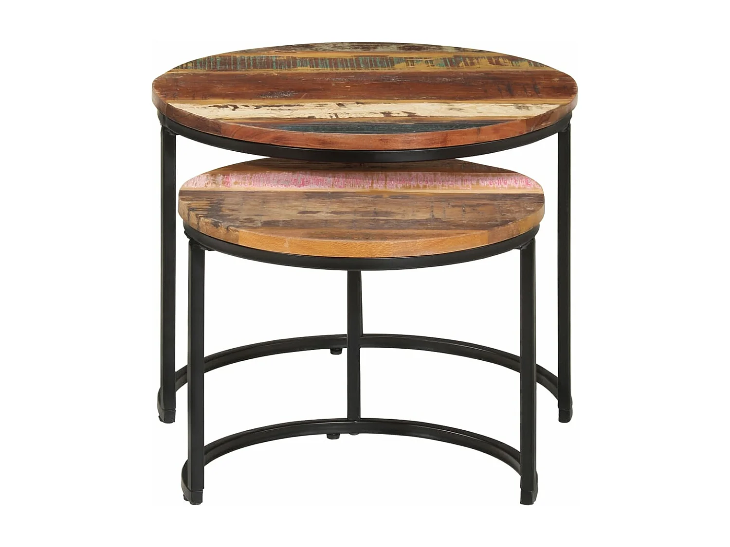 Tables gigognes 2 pièces Bois de récupération massif