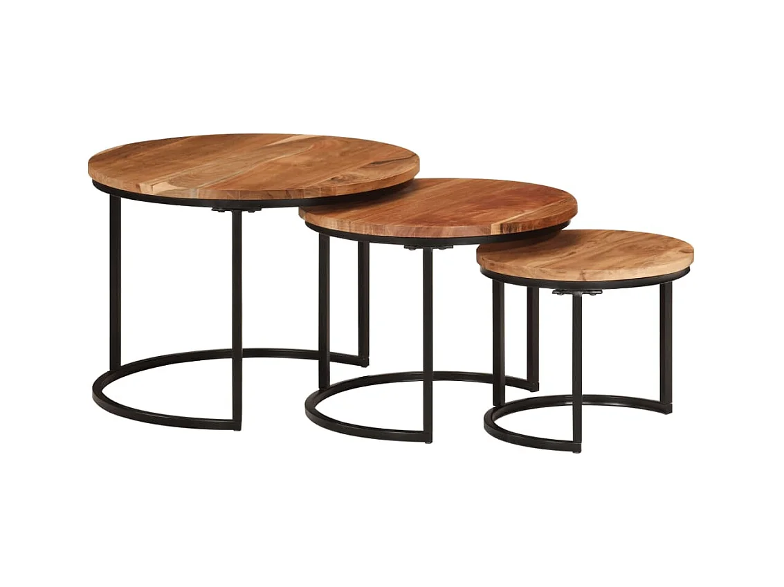Tables gigognes 3 pièces bois massif d'acacia