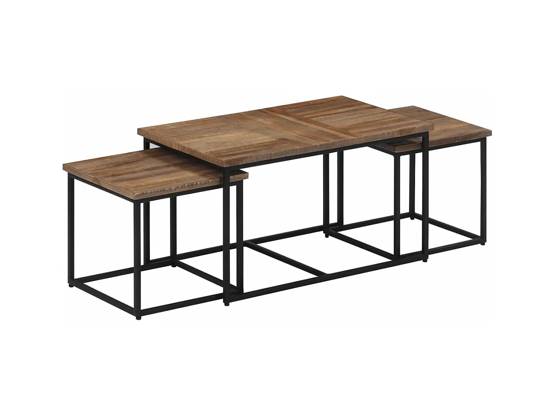 Tables basses gigognes 3 pièces bois massif de teck