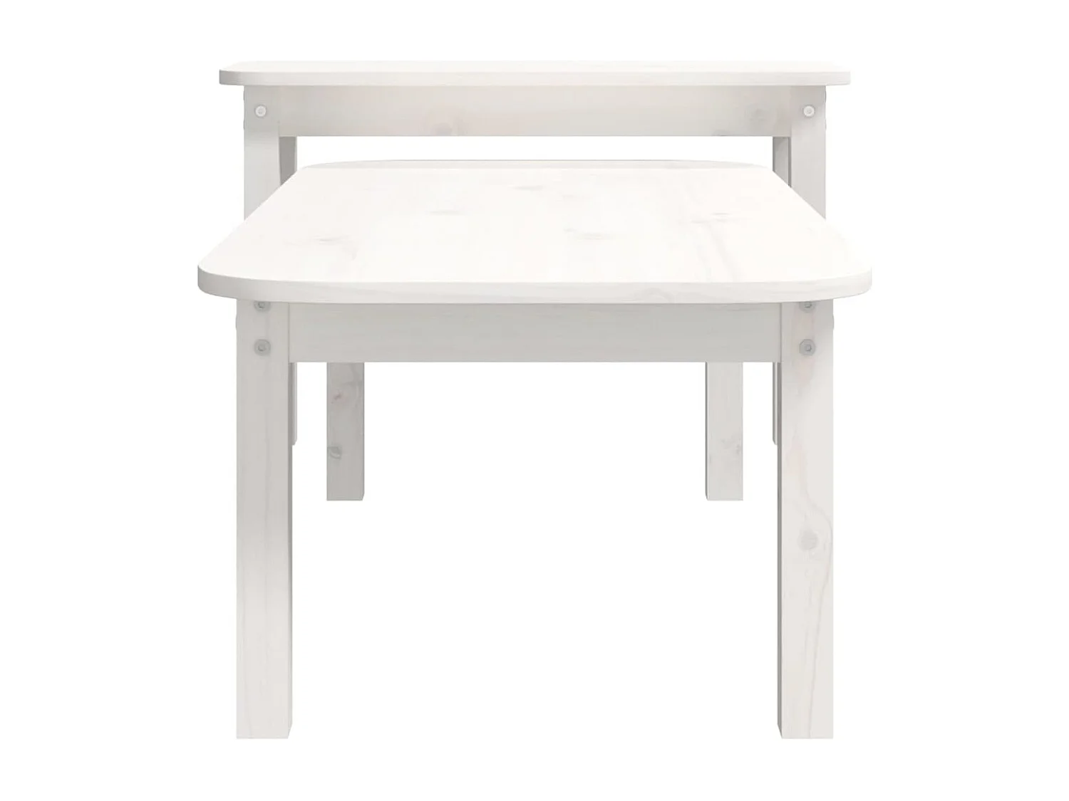 Ensemble de tables basses 2 pièces Blanc Bois massif de pin