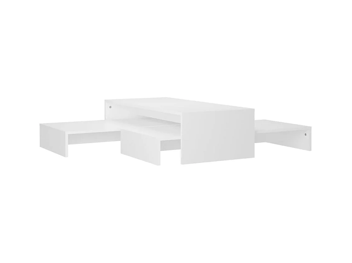 Set tables basses gigognes Blanc 100x100x26,5 cm Aggloméré