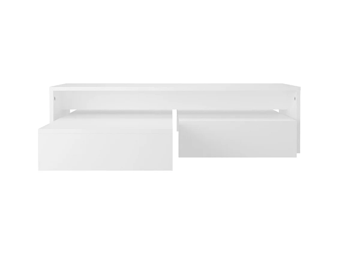 Set tables basses gigognes Blanc 100x100x26,5 cm Aggloméré