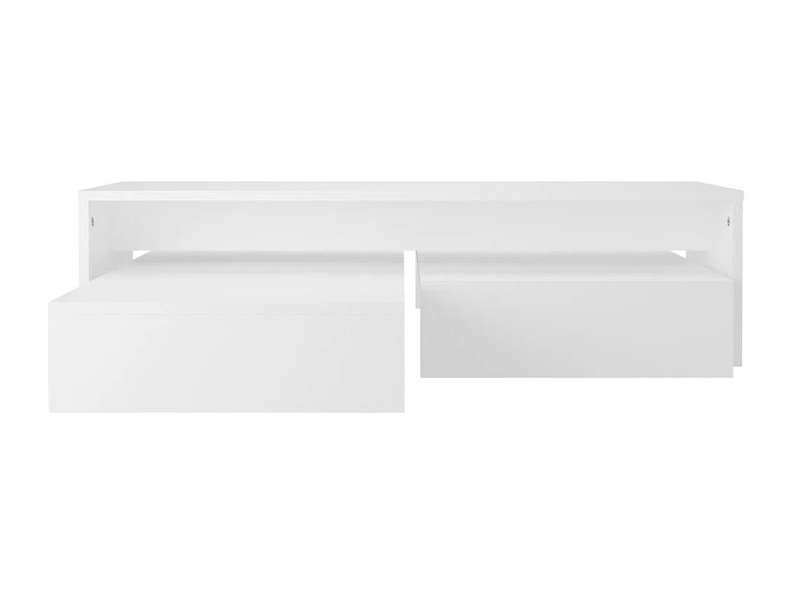 Set tables basses gigognes Blanc 100x100x26,5 cm Aggloméré