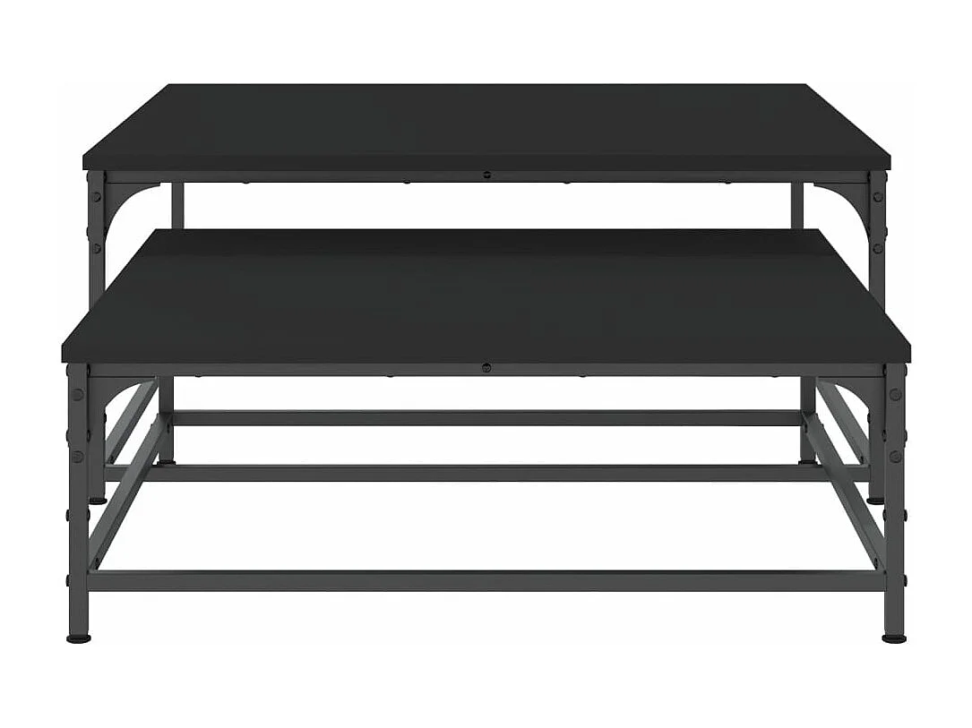 Tables basses gigognes 2 pièces noir bois d'ingénierie