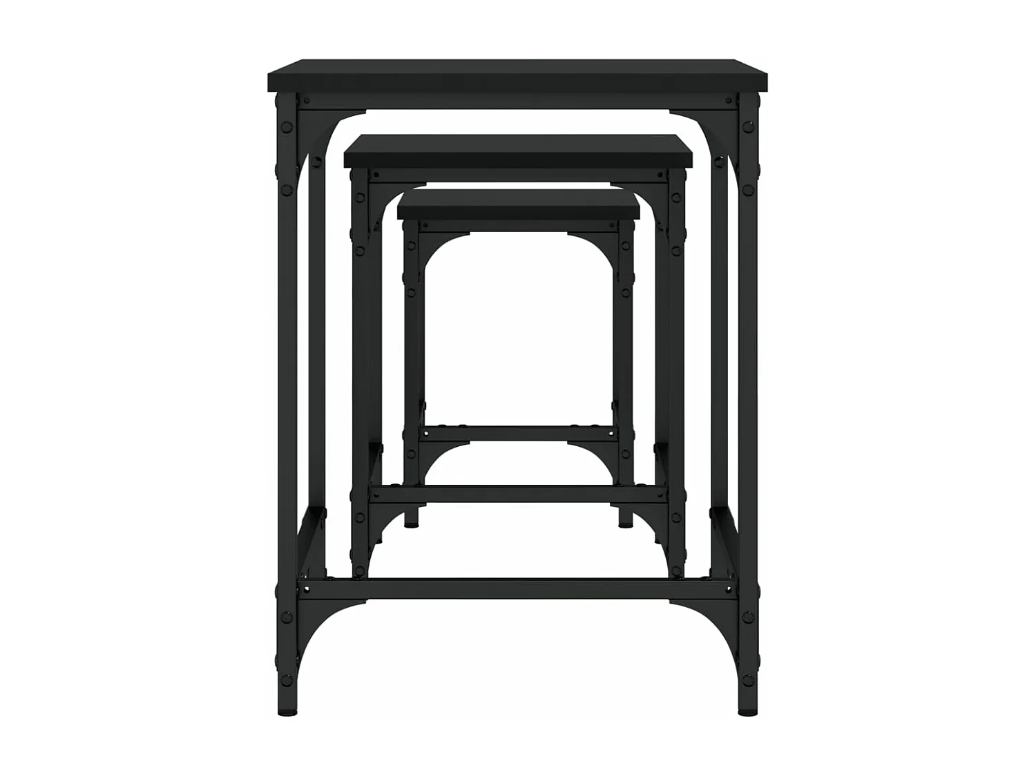 Tables basses gigognes 3 pièces noir bois d'ingénierie