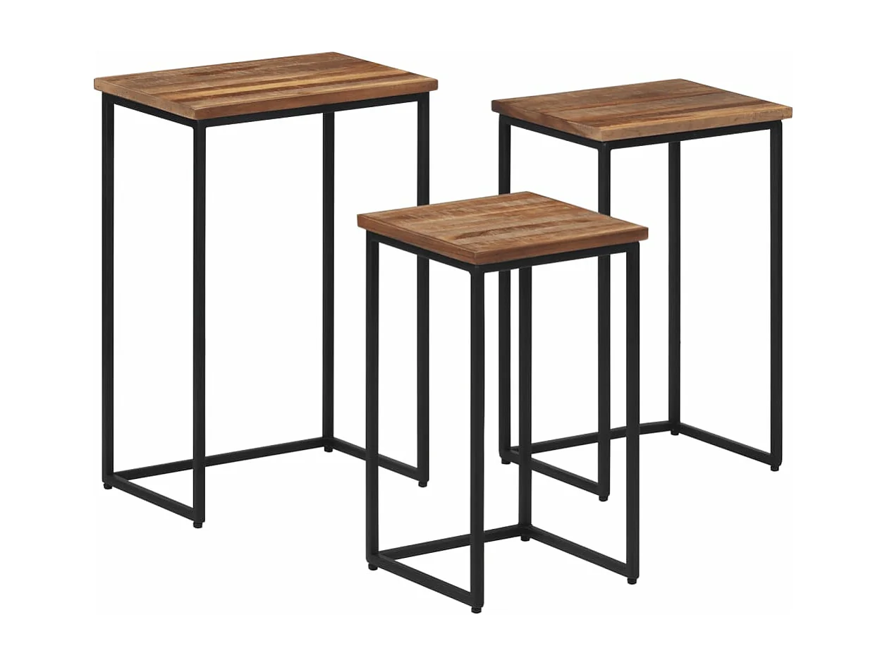 Tables basses gigognes 3 pièces bois massif de teck