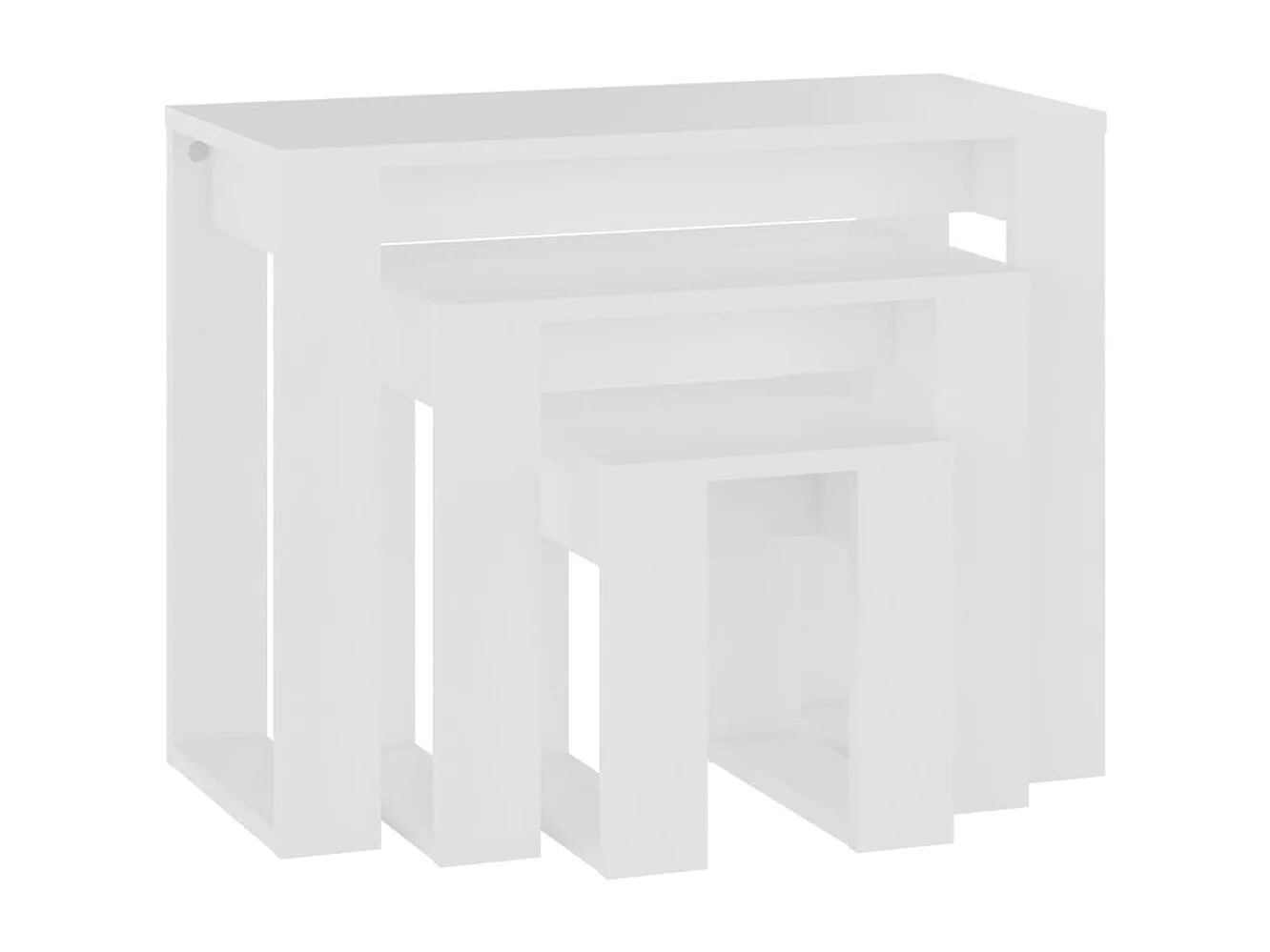 Tables gigognes 3 pièces Blanc Bois d'ingénierie