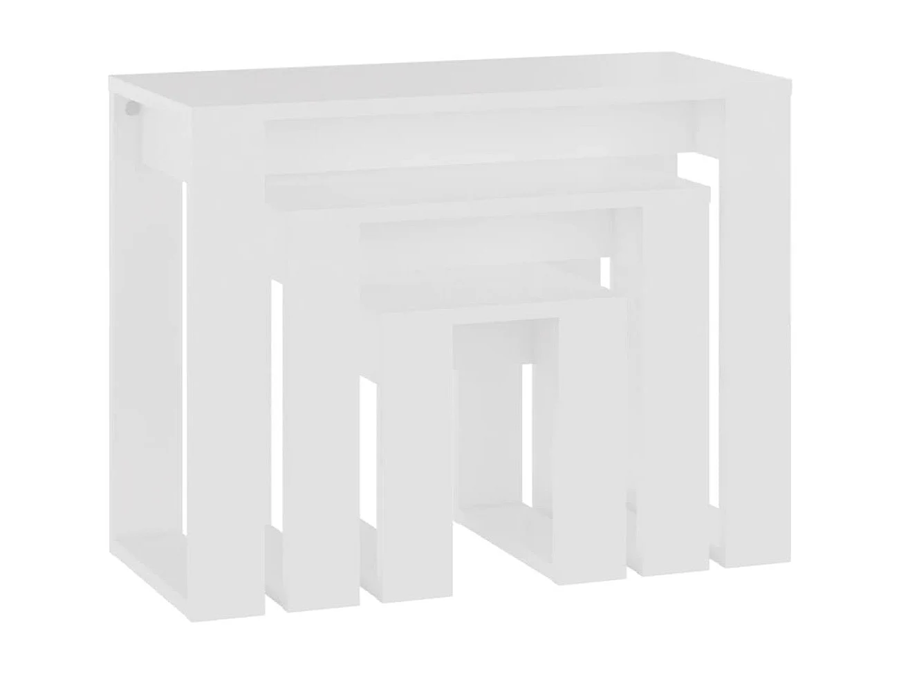 Tables gigognes 3 pièces Blanc Bois d'ingénierie