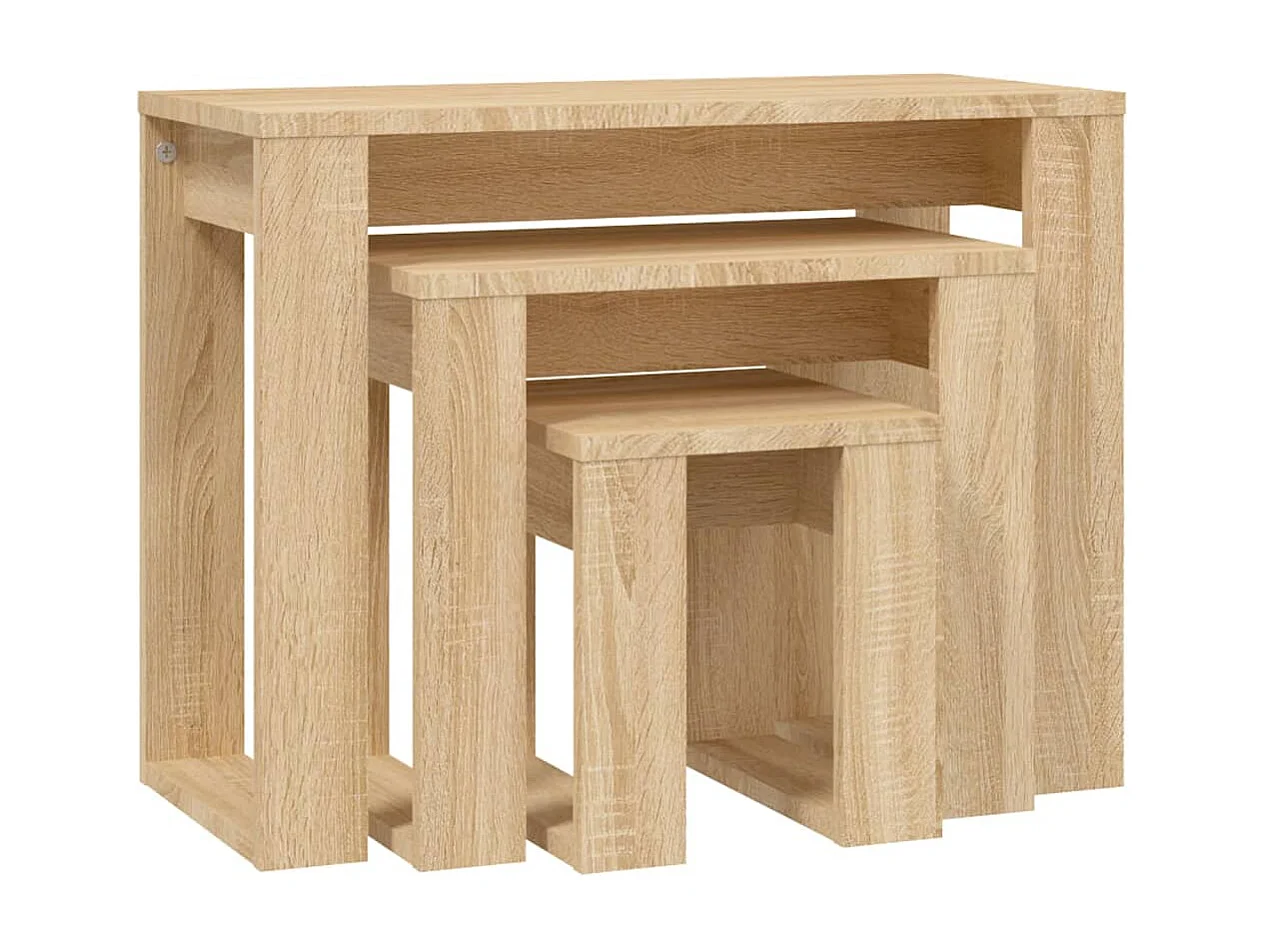 Tables gigognes 3 pièces Chêne sonoma Bois d'ingénierie