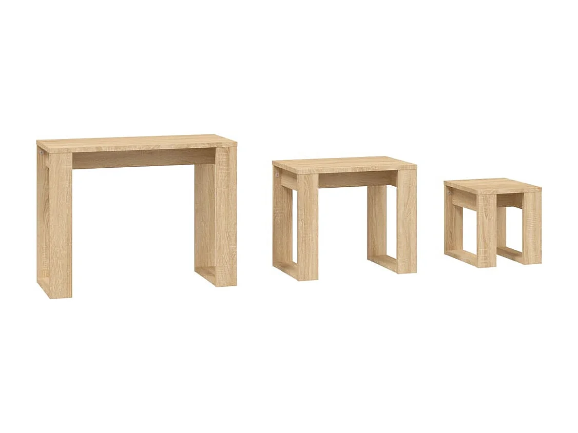 Tables gigognes 3 pièces Chêne sonoma Bois d'ingénierie
