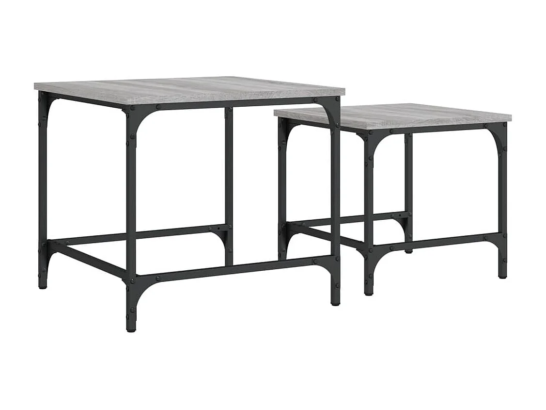 Mesas de centro de encastrar 2 peças deriv. madeira cinza sonoma