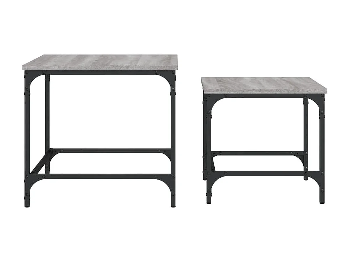 Mesas de centro de encastrar 2 peças deriv. madeira cinza sonoma