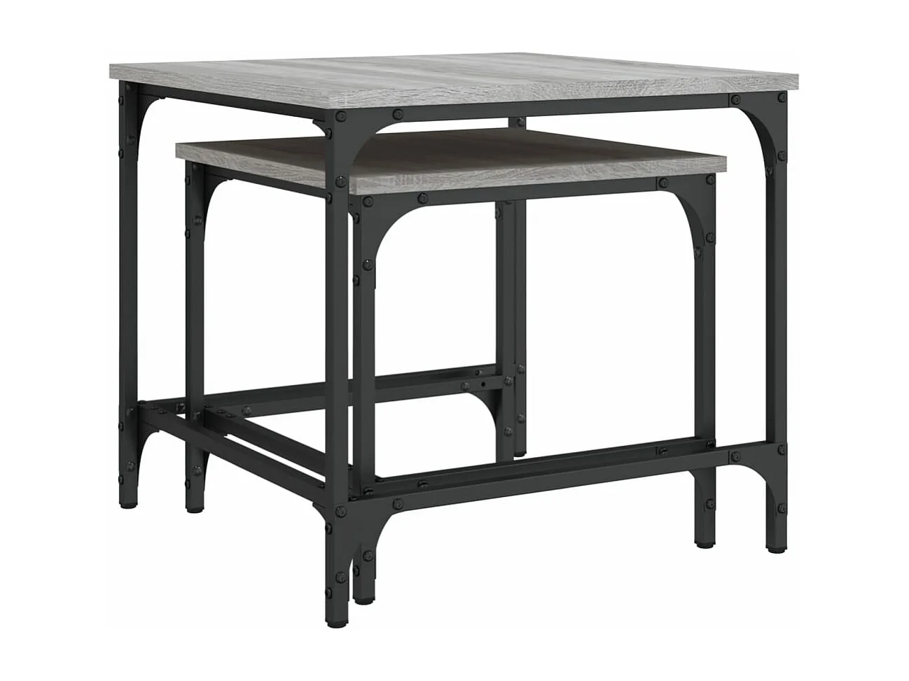 Mesas de centro de encastrar 2 peças deriv. madeira cinza sonoma