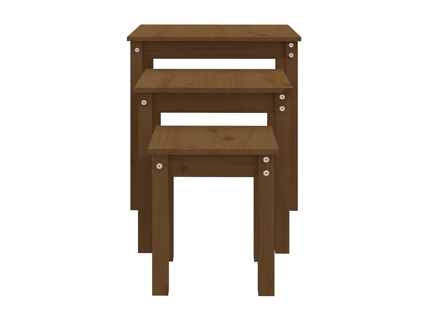 Tables gigognes 3 pièces Marron miel Bois de pin massif