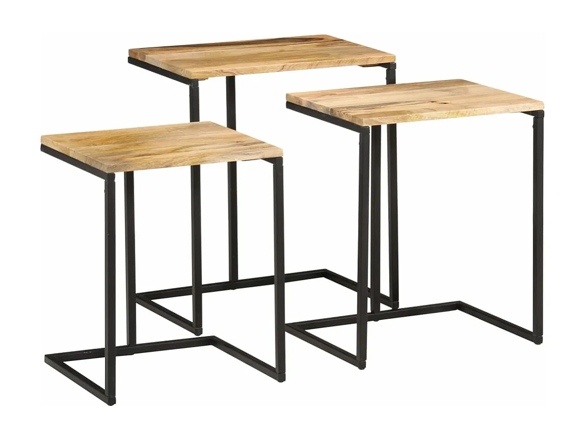 Tables gigognes 3 pièces bois massif d'acacia