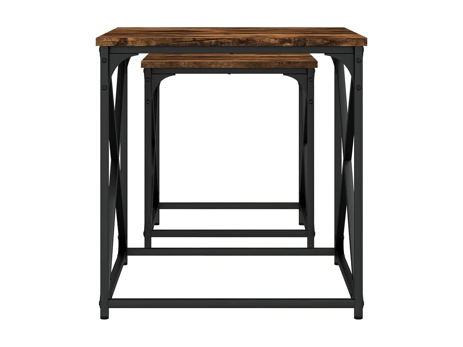 Tables basses gigognes 2 pièces chêne fumé bois d'ingénierie