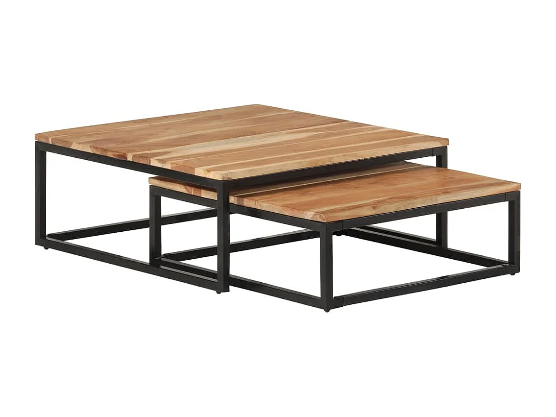 Tables basses gigognes 2 pièces Bois d'acacia massif