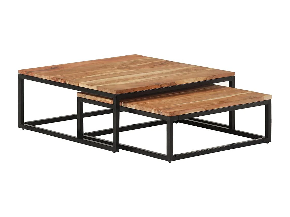 Tables basses gigognes 2 pièces Bois d'acacia massif