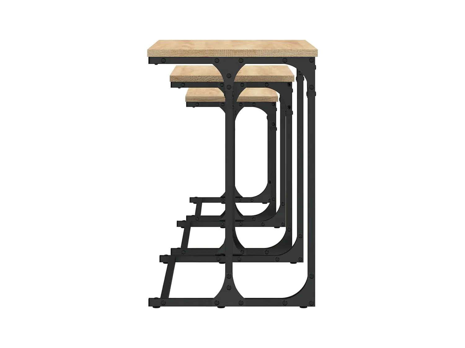 Mesas de centro encastrar 3 peças deriv. madeira carvalho sonoma