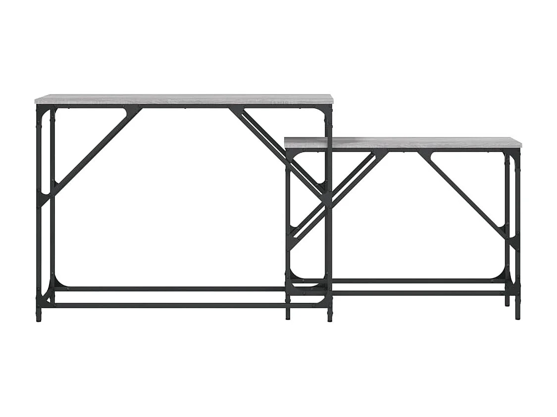 2-delige Tafeltjesset bewerkt hout grijs sonoma eikenkleurig