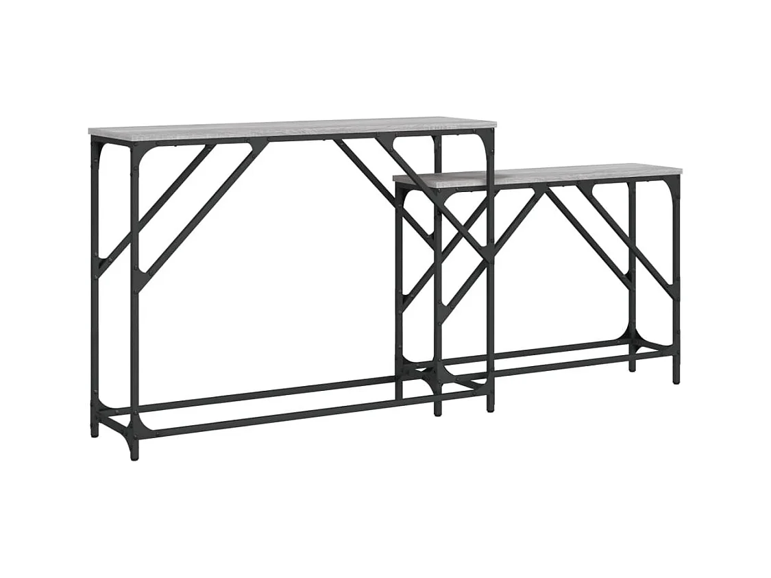 Tables console gigognes 2 pièces sonoma gris bois d'ingénierie