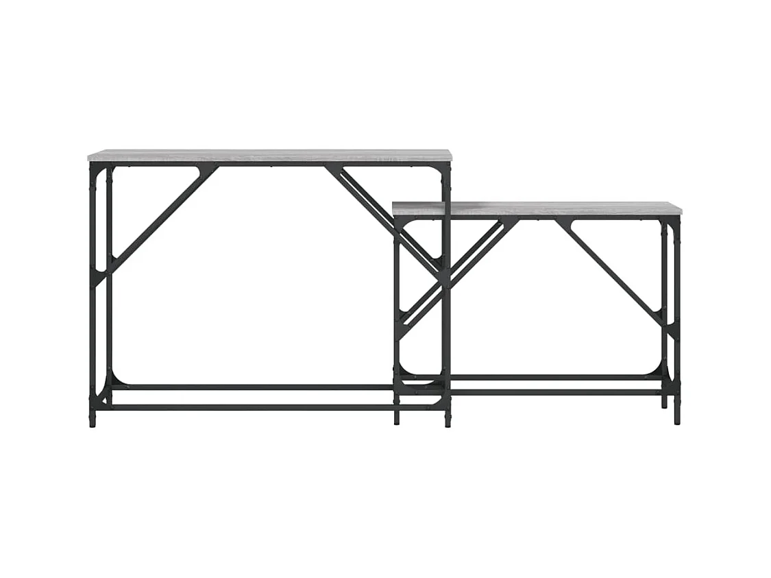 Tables console gigognes 2 pièces sonoma gris bois d'ingénierie