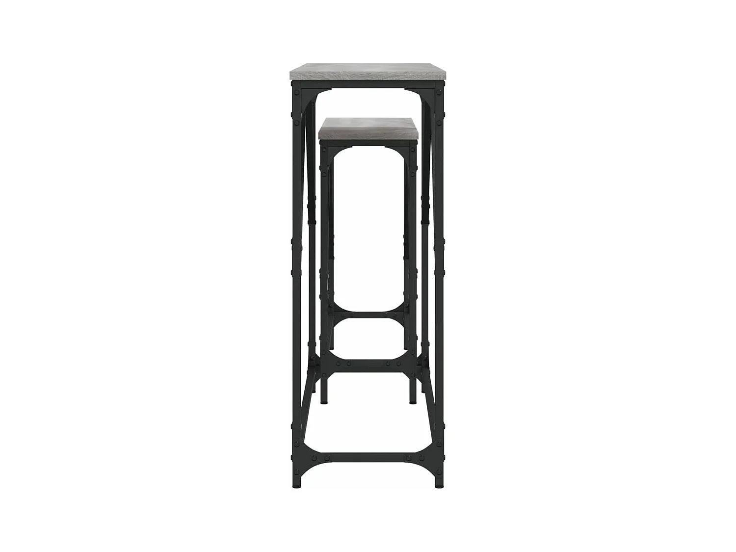 Tables console gigognes 2 pièces sonoma gris bois d'ingénierie