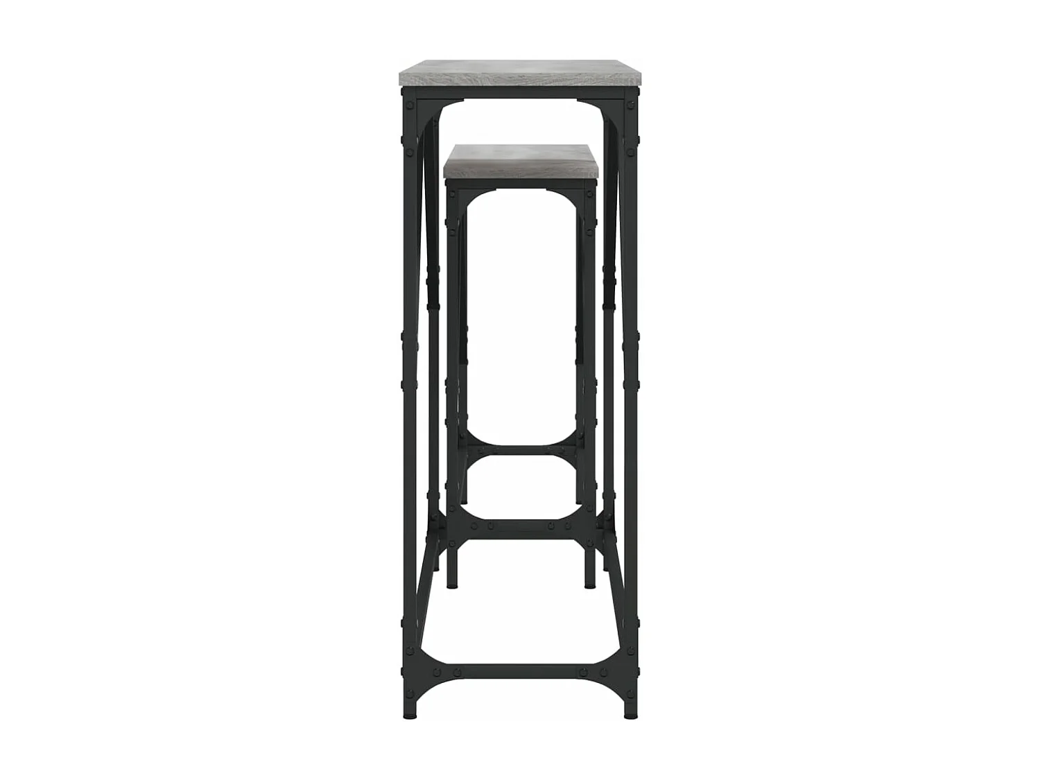 Tables console gigognes 2 pièces sonoma gris bois d'ingénierie