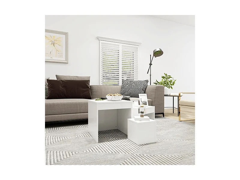 Tables gigognes 3 pièces Blanc Aggloméré