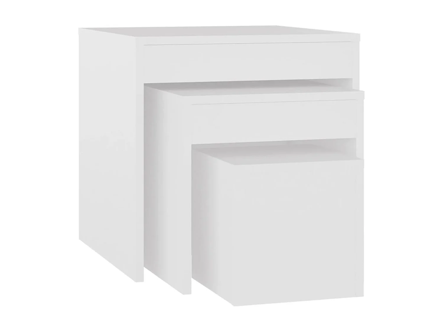 Tables gigognes 3 pièces Blanc Aggloméré