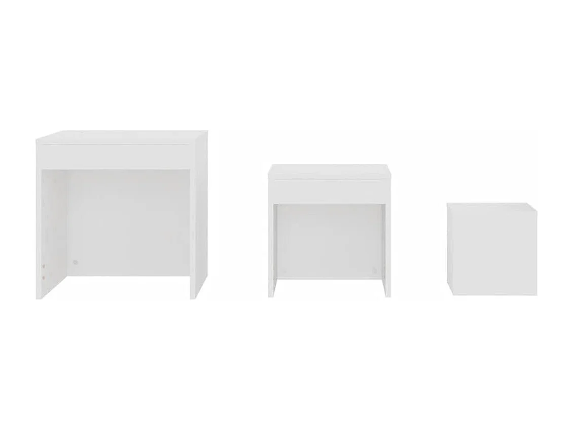 Tables gigognes 3 pièces Blanc Aggloméré