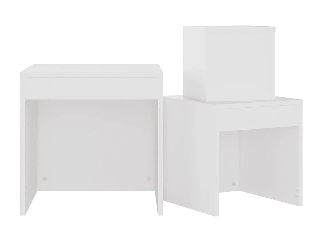 Tables gigognes 3 pièces Blanc Aggloméré