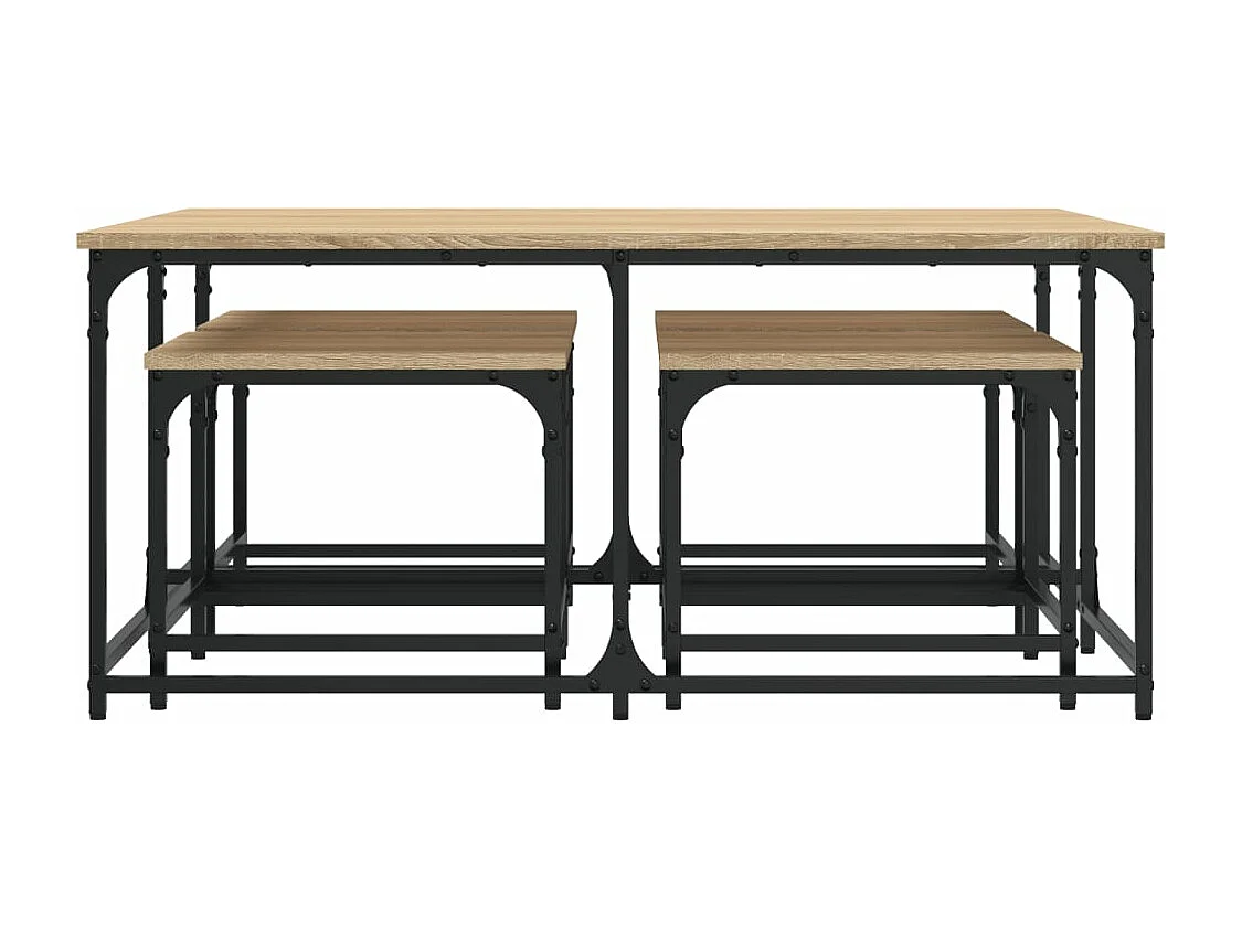 5-delige Tafeltjesset bewerkt hout sonoma eikenkleurig