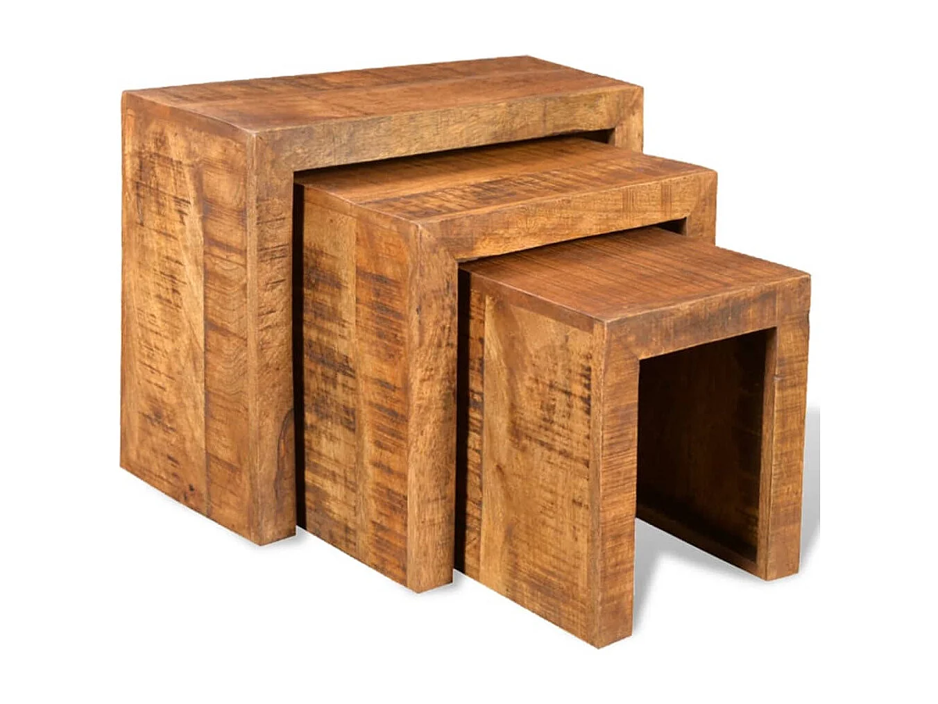 Table gigogne 3 pièces Bois massif de manguier