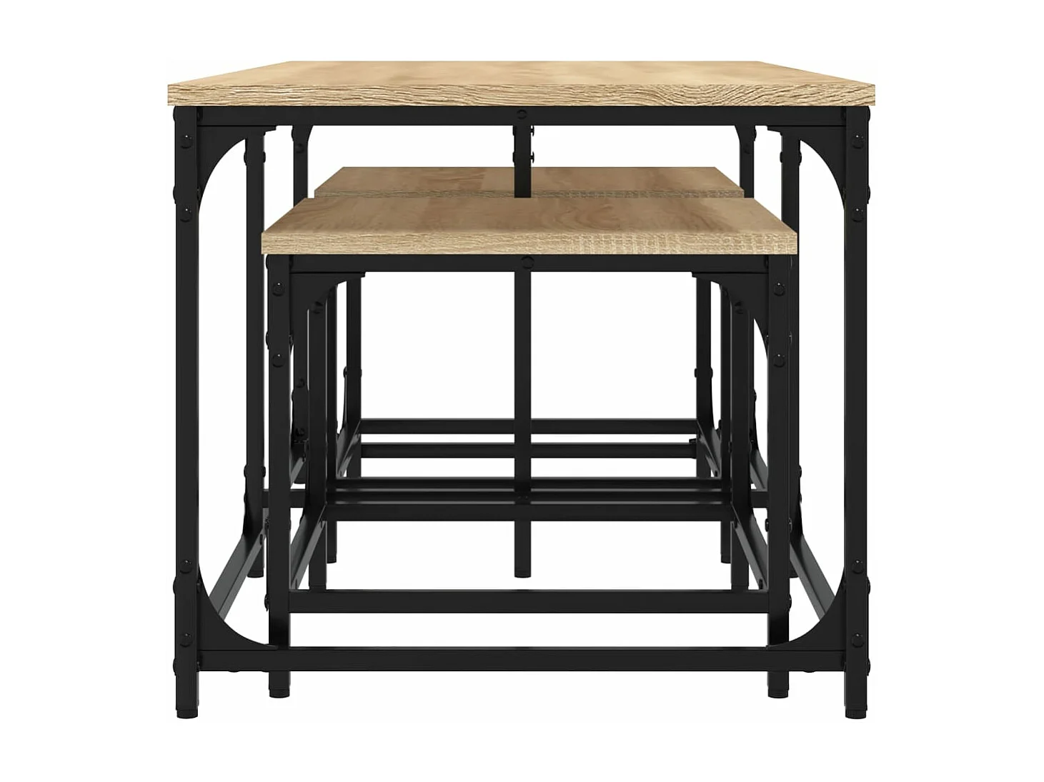 Tables basses gigognes 3 pièces chêne sonoma bois d'ingénierie