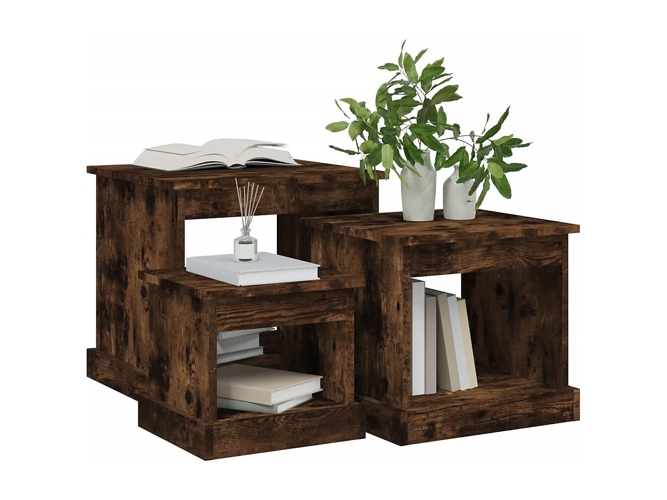 Tables gigognes 3 pièces chêne fumé bois d'ingénierie