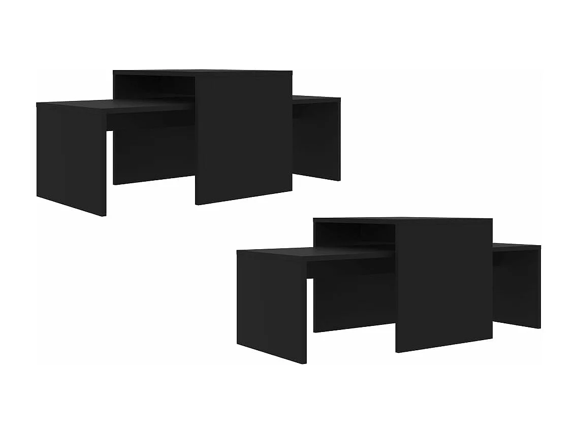 Ensemble de tables basses Noir 100x48x40 cm Aggloméré