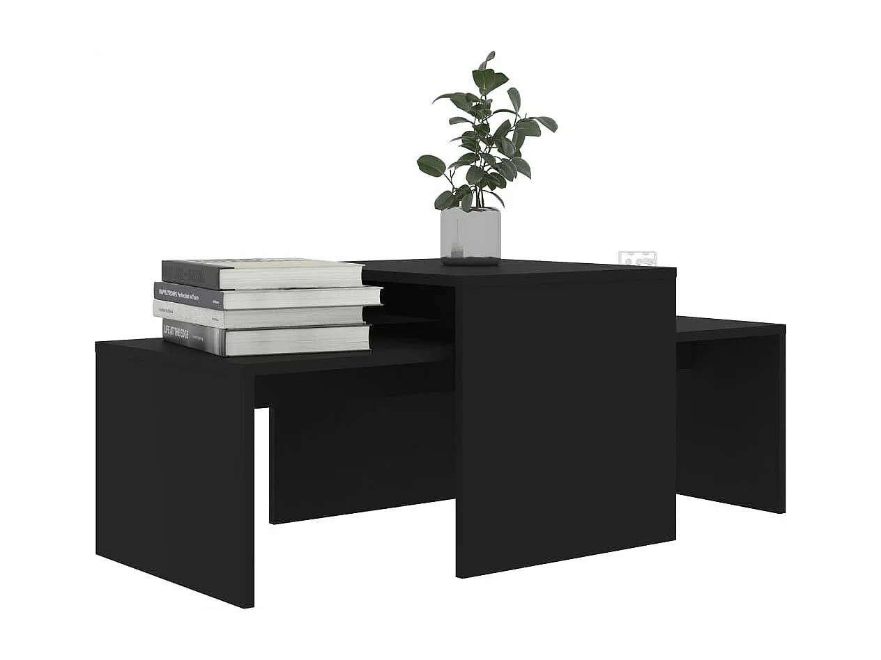 Ensemble de tables basses Noir 100x48x40 cm Aggloméré