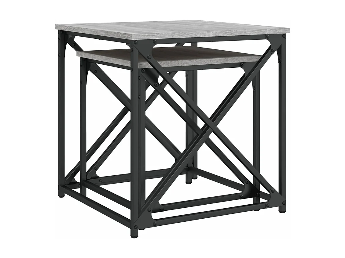 Mesas de centro de encastrar 2 peças deriv. madeira cinza sonoma