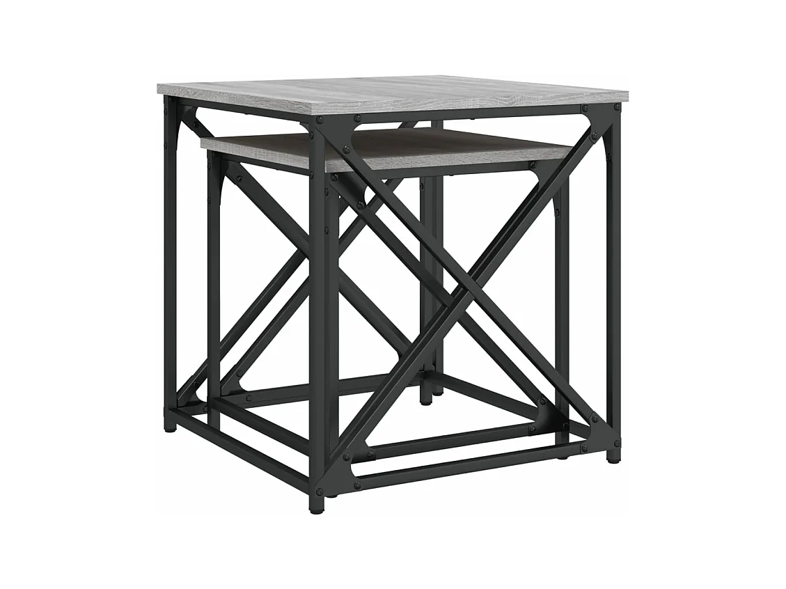 Tables basses gigognes 2 pièces sonoma gris bois d'ingénierie