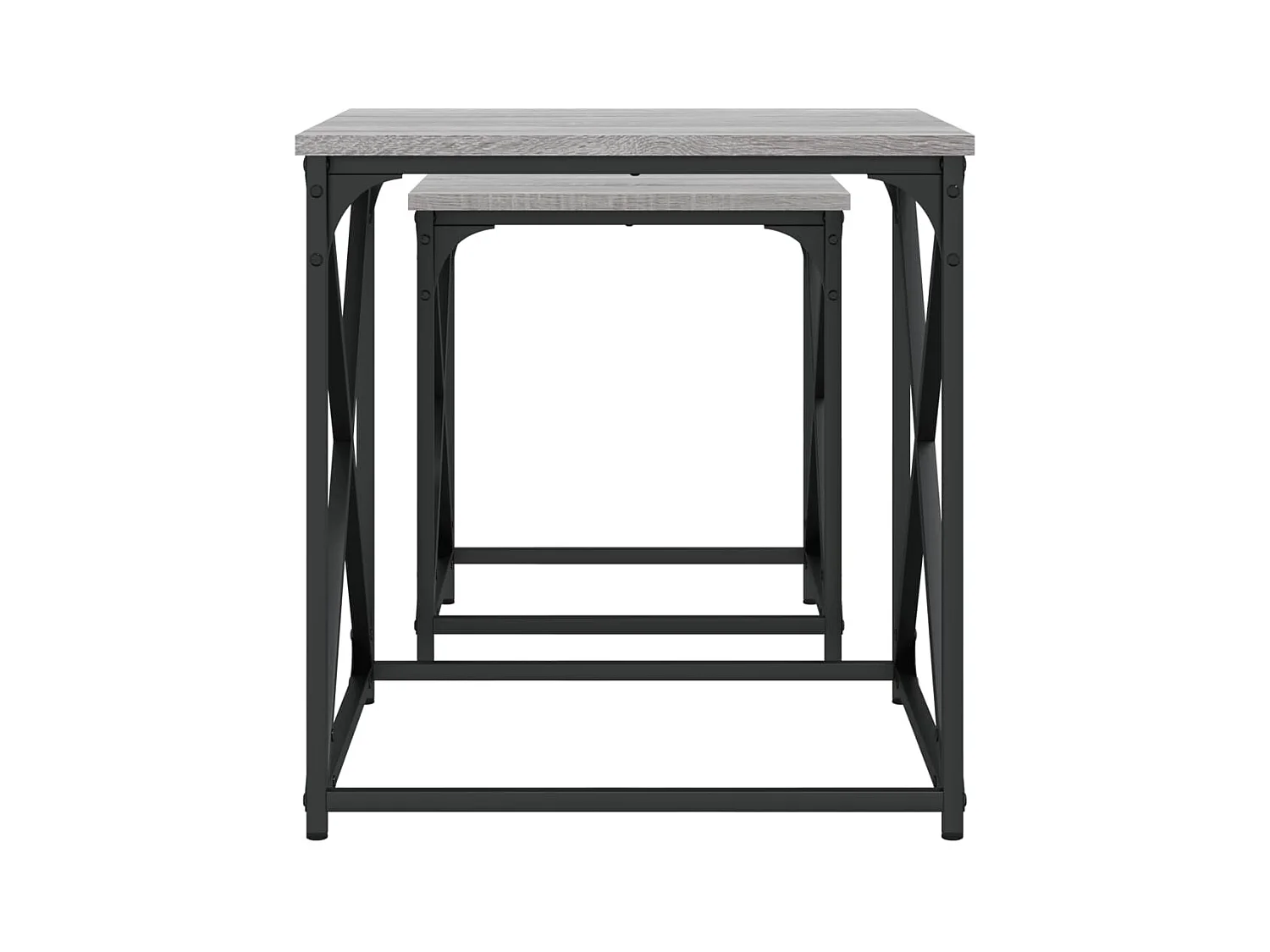 Tables basses gigognes 2 pièces sonoma gris bois d'ingénierie