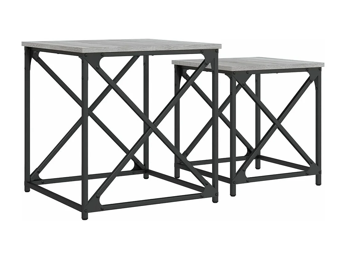 Mesas de centro de encastrar 2 peças deriv. madeira cinza sonoma